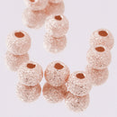 10Pcs 925 Rose Gold Lucky Loose Beads DIY Bracelet Jewelry Making Craft 3mm