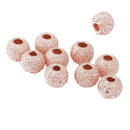10Pcs 925 Rose Gold Lucky Loose Beads DIY Bracelet Jewelry Making Craft 4mm