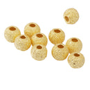 10Pcs 925 Gold Tone Lucky Loose Beads DIY Bracelet Jewelry Making Craft 4mm