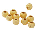 10Pcs 925 Gold Tone Lucky Loose Beads DIY Bracelet Jewelry Making Craft 5mm