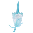 Lace Rustic Wedding Favors Floral Petals Gift Girl Blue Satin Handle Basket