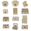 Unfinished Wooden Tool Jewelry Storage Box Glass Lid Chest Case Keepsake Gift