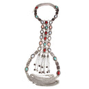 Vintage Boho Rhinestone Turquoise Long Chain Tassel Pendant Body Jewellery