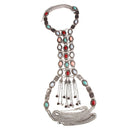 Vintage Boho Rhinestone Turquoise Long Chain Tassel Pendant Body Jewellery