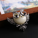 Tibetan Silver Owl Shape Metal Brooch Pin Women Jewelry Gift