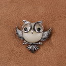 Tibetan Silver Owl Shape Metal Brooch Pin Women Jewelry Gift