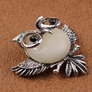Tibetan Silver Owl Shape Metal Brooch Pin Women Jewelry Gift