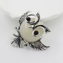 Tibetan Silver Owl Shape Metal Brooch Pin Women Jewelry Gift