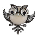 Tibetan Silver Owl Shape Metal Brooch Pin Women Jewelry Gift