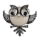 Tibetan Silver Owl Shape Metal Brooch Pin Women Jewelry Gift
