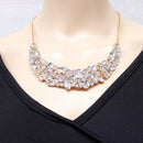 Elegant Crystal Rhinestone Clavicle Chain Necklace Gold Tone Women Statement Jewelry