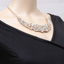 Elegant Crystal Rhinestone Clavicle Chain Necklace Gold Tone Women Statement Jewelry