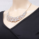 Elegant Crystal Rhinestone Clavicle Chain Necklace Gold Tone Women Statement Jewelry