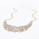 Elegant Crystal Rhinestone Clavicle Chain Necklace Gold Tone Women Statement Jewelry