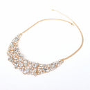 Elegant Crystal Rhinestone Clavicle Chain Necklace Gold Tone Women Statement Jewelry