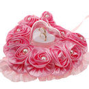 European Style Heart Shaped Flower Wedding Ring Pillow Wedding Supplies Pink