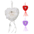 European Style Heart Shaped Flower Wedding Ring Pillow Wedding Favors White