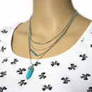 Bohemia Ethnic Multilayer Sweater Chain Necklace Geometric Turquoise Pendant