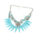 Vintage Coins Ivory Turquoise Tassels Boho Antique Choker Bijoux Collares Charms Necklace