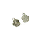 50pcs Tibetan Silver Cute Puppy Paw Print Charms Dangle Pendant DIY Craft