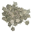 50pcs Tibetan Silver Cute Puppy Paw Print Charms Dangle Pendant DIY Craft