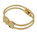 Adjustable Blank Bangle Pad with 2 Blank Cabochon Bezel Settings DIY Gold