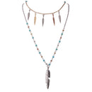Boho Style Jewelry Retro Silver Multilayer Party Long Chain Pendant Necklace