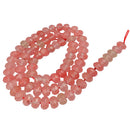 Wholesale Watermelon Red Cherry Quartz Faceted Rondelle Gemstone Loose Beads 15 Inch