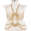 Long Tassel Bib Body Chain Long Dress Body Jewelry Necklace Bikini Necklace