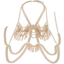 Long Tassel Bib Body Chain Long Dress Body Jewelry Necklace Bikini Necklace