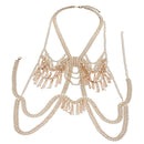 Long Tassel Bib Body Chain Long Dress Body Jewelry Necklace Bikini Necklace