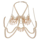 Long Tassel Bib Body Chain Long Dress Body Jewelry Necklace Bikini Necklace
