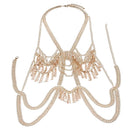 Long Tassel Bib Body Chain Long Dress Body Jewelry Necklace Bikini Necklace