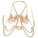 Long Tassel Bib Body Chain Long Dress Body Jewelry Necklace Bikini Necklace