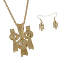 Abstract Jewelry Set Unique Knots Necklace Earrings for Banquet Accessories
