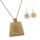 Women Accessories Gold Sun Flower Exquisite Necklace Earrings Jewelry Set