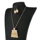Women Accessories Gold Sun Flower Exquisite Necklace Earrings Jewelry Set