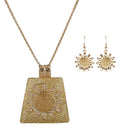 Women Accessories Gold Sun Flower Exquisite Necklace Earrings Jewelry Set