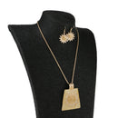 Women Accessories Gold Sun Flower Exquisite Necklace Earrings Jewelry Set