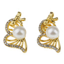 Fashion Gold Plated Crystal Faux Pearl Necklace Earring Ring Set Jewelry Set