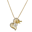 Fashion Gold Plated Crystal Faux Pearl Necklace Earring Ring Set Jewelry Set