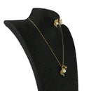 Fashion Gold Plated Crystal Faux Pearl Necklace Earring Ring Set Jewelry Set
