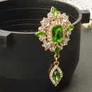 Women Jewelry Party Antique Green Crystal Clothing Accessories Brooch Pin