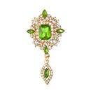 Women Jewelry Party Antique Green Crystal Clothing Accessories Brooch Pin