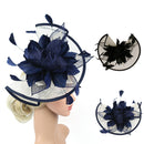 Women Wedding Bridal Fascinator Feather Large Hair Clip Accessory Black