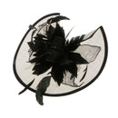 Women Wedding Bridal Fascinator Feather Large Hair Clip Accessory Black