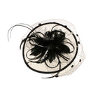 Lady Women Hair Accessory Clip Fascinator Large Sinamay Hat Handmade Wedding