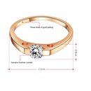 New Charm Rose Gold Plated Creative Wedding Engagement Bridal Rings with Crystal