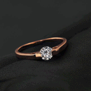 New Charm Rose Gold Plated Creative Wedding Engagement Bridal Rings with Crystal