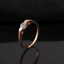 New Charm Rose Gold Plated Creative Wedding Engagement Bridal Rings with Crystal